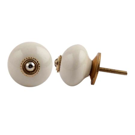 Cream Golden Fitting Ceramic Cabinet Knob Online